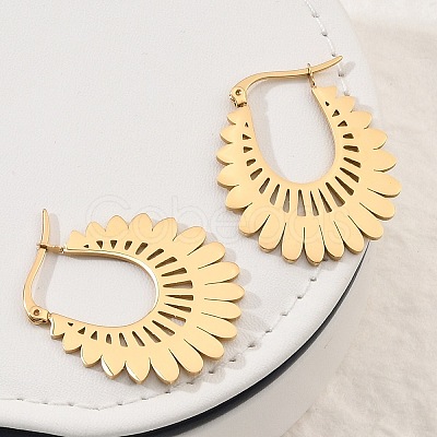 304 Stainless Steel Flower Stud Earrings for Women EJEW-Q009-03C-G-1