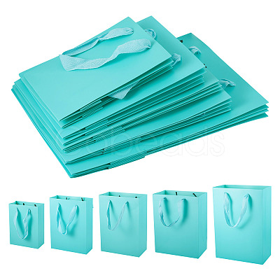 10Pcs 5 Sizes Kraft Paper Gift Shopping Bags Set ABAG-TA0002-23C-1
