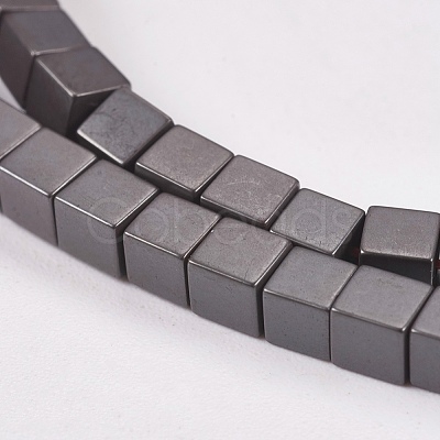 Electroplate Non-magnetic Synthetic Hematite Beads Strands G-J170B-3x3mm-03-1
