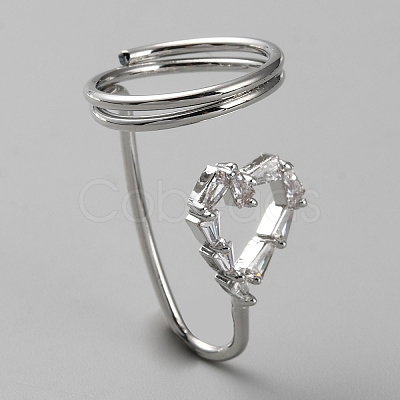 Alloy Micro Pave Cubic Zirconia Women Finger Nail Rings MRMJ-WH0002-08P-01-1