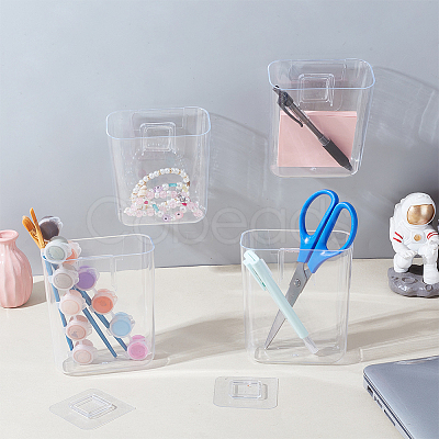 8Pcs Transparent PS Plastic Wall Mounted Display Stands ODIS-GO0001-05-1