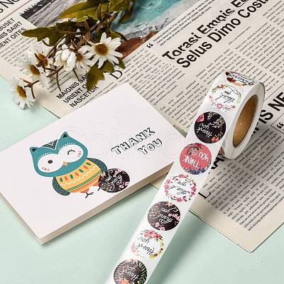 1 Inch Thank You Theme Self-Adhesive Paper Stickers X-DIY-K027-B04-1