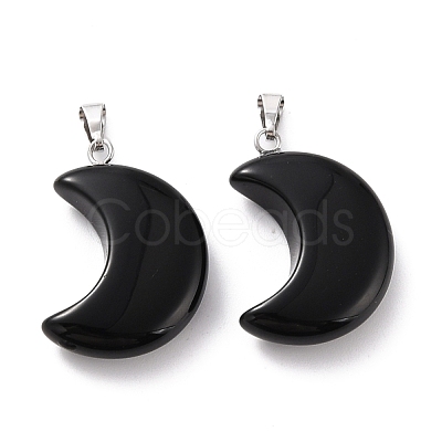 Natural Obsidian Pendants G-Z022-02L-1