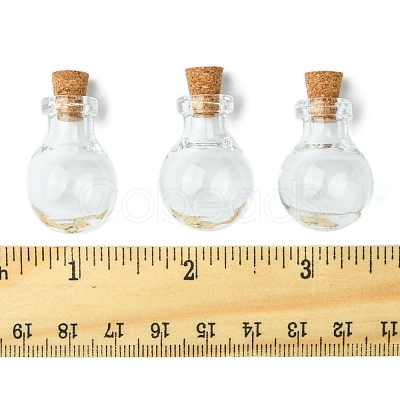 8Pcs Round Glass Bottle for Bead Containers BOTT-FS0001-03-1