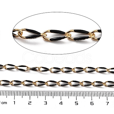 Ion Plating(IP) 304 Stainless Steel Enamel Twisted Oval Link Chains CHS-K019-02G-02-1