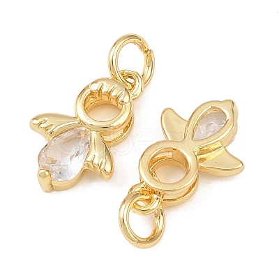 Brass Micro Pave Cubic Zirconia Pendants KK-G544-33G-1