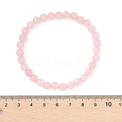 Natural Rose Quartz Beaded Stretch Bracelets BJEW-D446-B-11-1