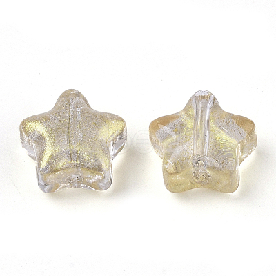 Transparent Spray Painted Glass Beads GLAA-N035-01-D01-1