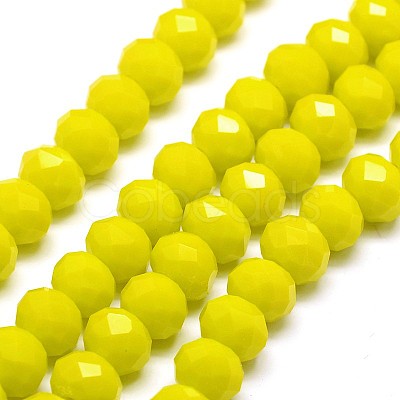 Opaque Solid Color Crystal Glass Rondelle Beads Strands EGLA-F049A-06-1