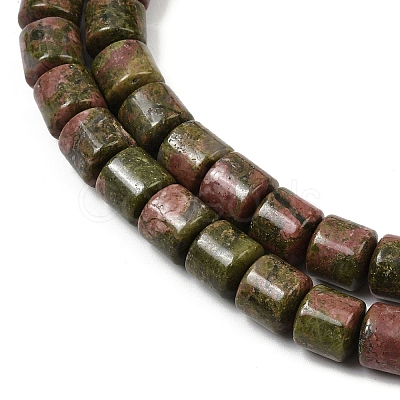 Natural Unakite Beads Strands G-G275-D20-10x10mm-1