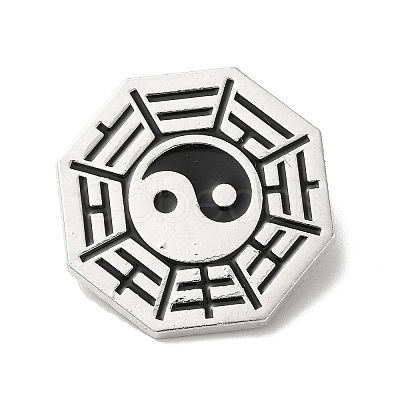 Eight-Diagram Tactics with Yin Yang Alloy Brooch Pin LS-JEWB-K008-02P-1