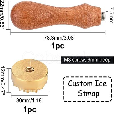 Olycraft 1Pc Brass Stamp Head DIY-OC0004-18E-1