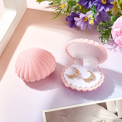 Shell Shaped Velvet Jewelry Storage Boxes VBOX-TADJ0001-02A-1