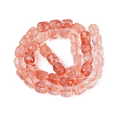 Transparent Crackle Glass Beads Strands GLAA-Q108-04A-10-1