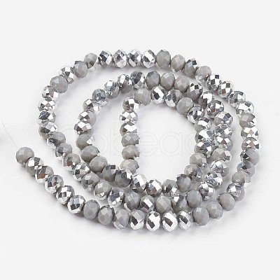 Electroplate Opaque Glass Beads Strands EGLA-A034-P6mm-M02-1