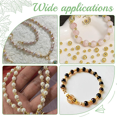 60Pcs 3 Styles Brass Hollow Spacer Beads KK-PH0010-39-1