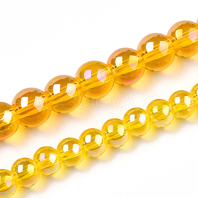 Electroplate Transparent Glass Beads Strands GLAA-T032-T4mm-AB11-1
