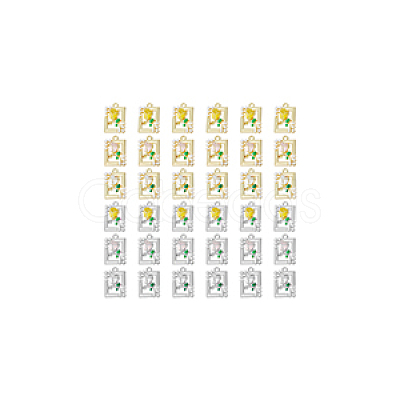 36Pcs 6 Styles Rack Plating Alloy Enamel Pendants FIND-DC0002-91-1