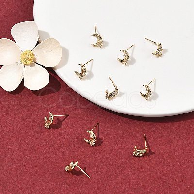 SHEGRACE Brass Micro Pave Cubic Zirconia Stud Earrings XGRQ4N353-703G-1