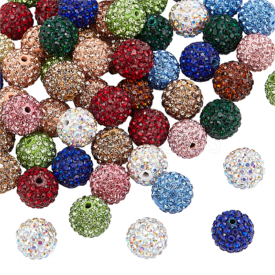 PandaHall Elite 60Pcs Polymer Clay Rhinestone Beads RB-PH0001-26-1