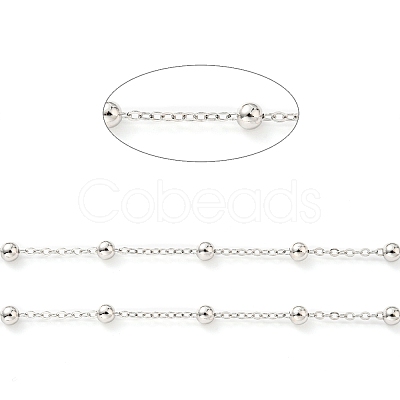 Anti-Tarnish Rhodium Plated 925 Sterling Silver Satellite Chains STER-F052-16P-1