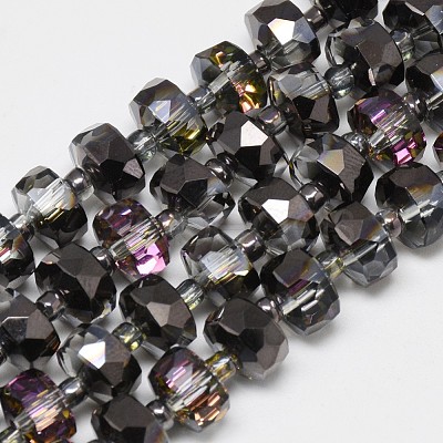 Electroplate Glass Beads Strands EGLA-Q083-8mm-D03-1