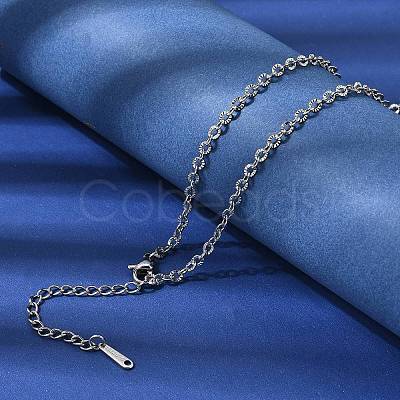 12Pcs 2.8MM 304 Stainless Steel Textured Cable Chain Necklaces for Men Women NJEW-H093-18P-03-1