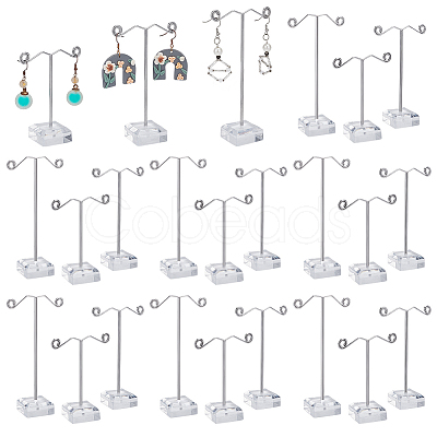 8 Sets 3 Sizes T Bar Iron Earring Display Frames EDIS-FG0001-75-1