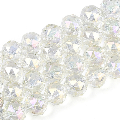 Electroplate Transparent Glass Round Beads Strands EGLA-T029-8mm-12T-17-1