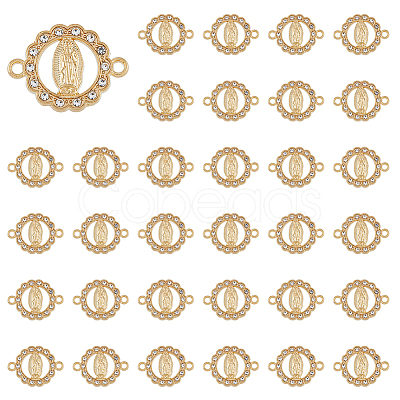 Religion Alloy Connector Charms with Crystal Rhinestone FIND-WH0416-94-1