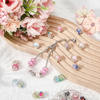 120Pcs Resin European Beads RPDL-SP0001-02-1