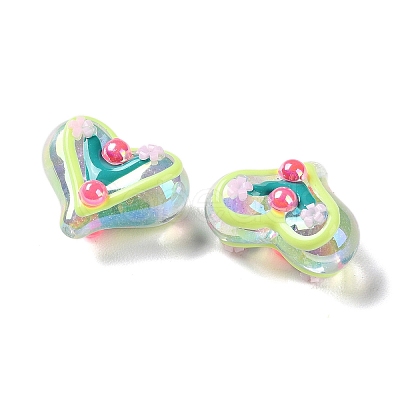 Valentine's Day Transparent Acrylic Beads ACRC-H001-02F-1