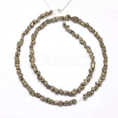 Natural Pyrite Nuggets Beads Strands X-G-I125-84-1