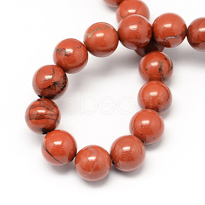 Natural Red Jasper Bead Strands G-R193-11-6mm-1