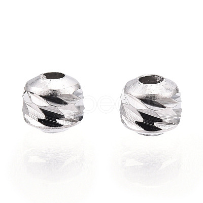 Rhodium Plated 925 Sterling Silver Beads STER-T004-78P-2.5mm-1