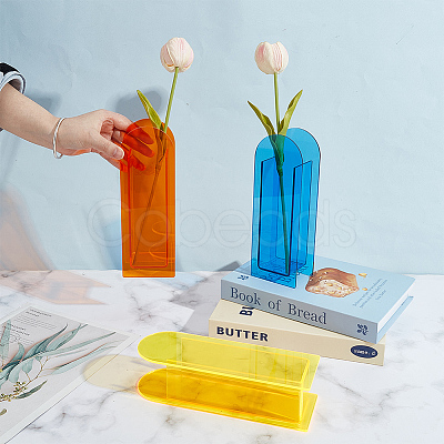 Rectangle Acrylic Vases Display Decorations AJEW-WH0816-557A-1