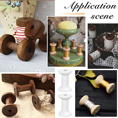 Beech Wooden Empty Spools for Wire WOOD-WH0051-05A-1