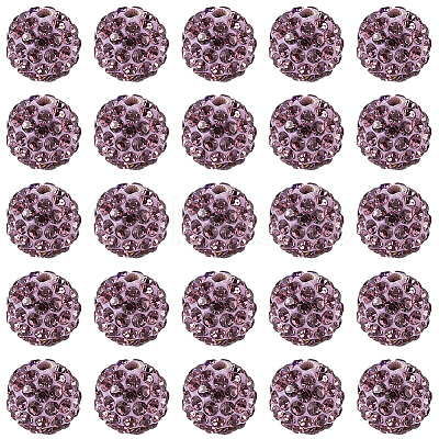 200Pcs Pave Disco Ball Beads RB-PA0001-11F-1