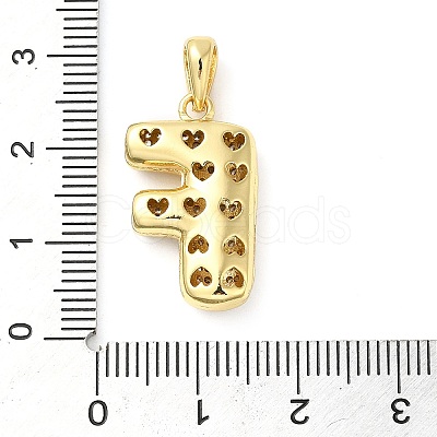 Brass Micro Pave Cubic Zirconia Pendants KK-E061-03G-06-1