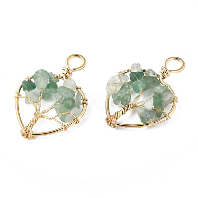 Natural Green Aventurine Pendants G-T131-97B-04-1