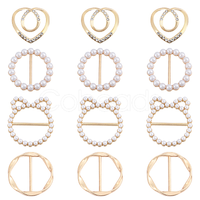 12Pcs 4 Styles Alloy Resin Buckle Clasps FIND-GL0002-20-1