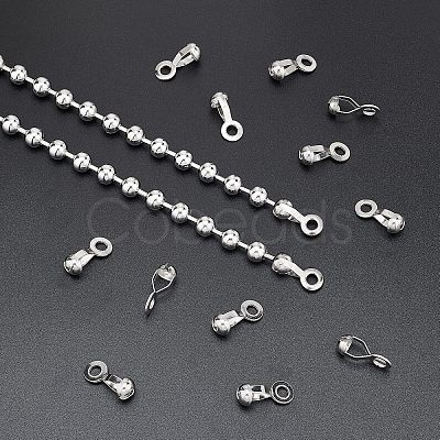 24Pcs 304 Stainless Steel Ball Chain Connectors STAS-NB0001-25-1