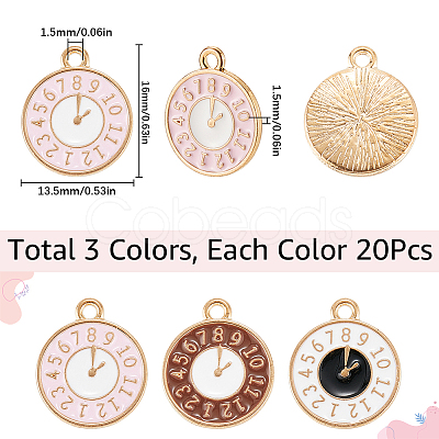 60Pcs 3 Colors Alloy Enamel Pendants ENAM-SC0005-77-1