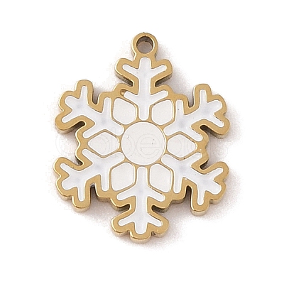 Christmas Theme Ion Plating(IP) 304 Stainless Steel Enamel Charms X1-STAS-Z083-08G-07-1