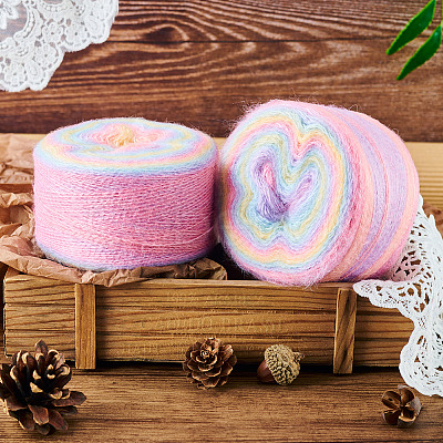Gradient Segment Dyed Super Fine Mohair Yarn DIY-TAC0033-03I-1