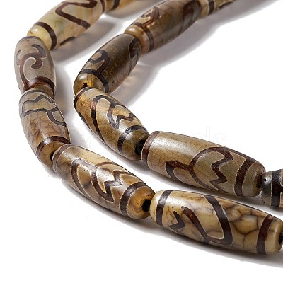 Tibetan Style dZi Beads Strands G-A024-01C-1