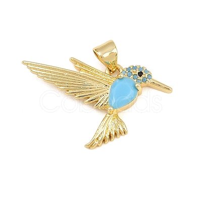 Brass Micro Pave Sky Blue Cubic Zirconia Pendants CU-CBA4A93-01E-G-1