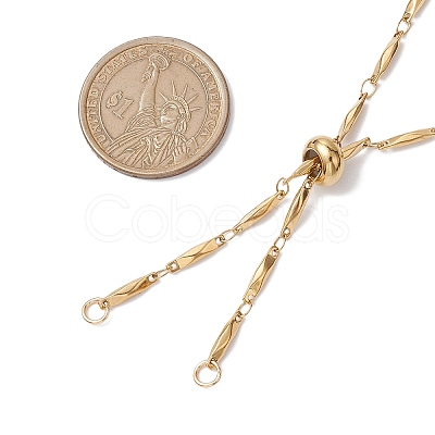 Ion Plating(IP) 304 Stainless Steel Slider Necklace Makings AJEW-JB01268-01-1