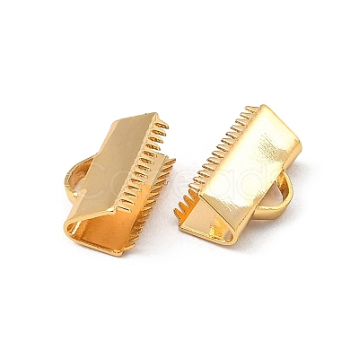 SHEGRACE Brass Ribbon Crimp Ends XGR0061G-60G-1