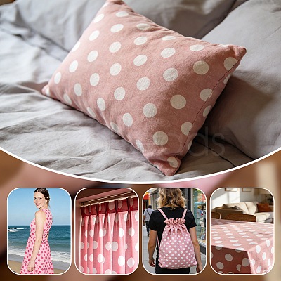 Polka Dot Pattern Cotton Fabric DIY-GA0010-22B-1